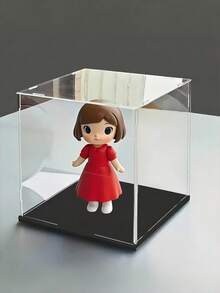 1 件装透明亚克力展示盒防尘保护盒,适用于花卉、摆件、收藏品、家居装饰展示架收纳整理 - 黑色 - 查看 5