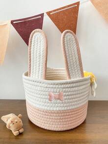 PETSIN 1pc Pet Desktop Woven Storage Basket, Valentine's Day Heart-Shaped Basket, Suitable For Pet Toy Storage, Bedroom/Children's Room Desktop/Living Room Desktop Miscellaneous Storage, Decorative Multi-Functional Storage Basket - Multicolor - View 7