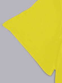 Maweii 大码女式字母印花圆领短袖休闲T恤，夏季 - 黃色 - 查看 4