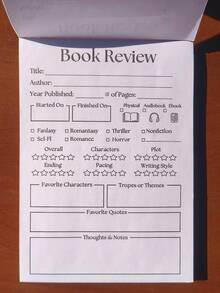 1/2/4/6本装书评记事本，5.5 x 3.9英寸，自粘式小记事本，阅读笔记用品，每本40页。 - 黑與白 - 查看 9