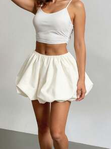 INAWLY Chân váy nữ màu trơn dáng tulip, thích hợp mặc mùa hè. - trắng - Xem 4