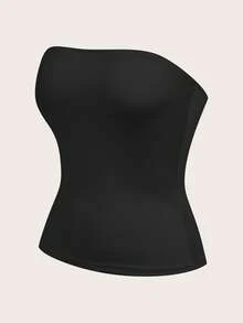 SHEIN EZwear 4件装女士纯色罗纹休闲抹胸上衣，夏季 - 彩色 - 查看 14