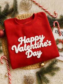 EMERY ROSE 加大码圣诞运动衫，休闲宽松圆领长袖运动衫，节日氛围 - 紅色 - 查看 4