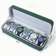 New Handmade Luxury PU Leather Round Travel Watch Box, Dustproof Watch Storage Display Gift Box, PU Leather Jewelry Box Back To School - Multicolor - View 7