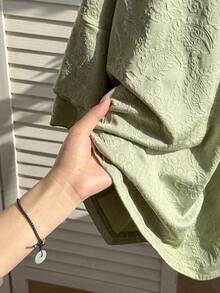 Lacomfia 大码纯色针织短袖T恤 - 薄荷綠 - 查看 6