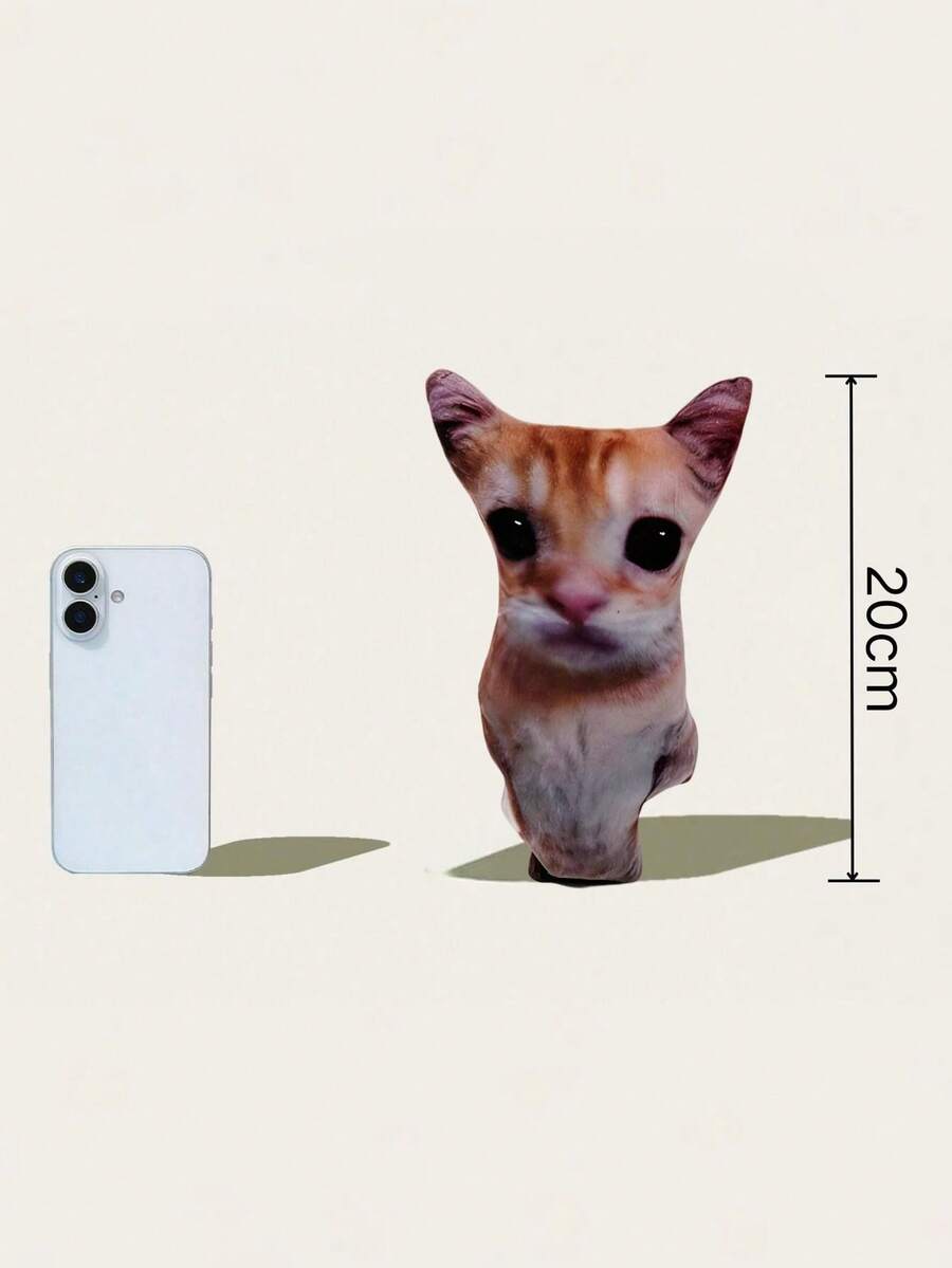 POKOJA LAND 21厘米表情包猫毛绒玩具 猫玩偶 仿真猫毛绒玩具 生日节日礼物 儿童男孩收藏玩具 万圣节圣诞节礼物 毛绒玩具，怪诞玩偶，趣味毛绒玩具，猫项圈男孩，怪诞，儿童节礼物 - 彩色 - 查看 1