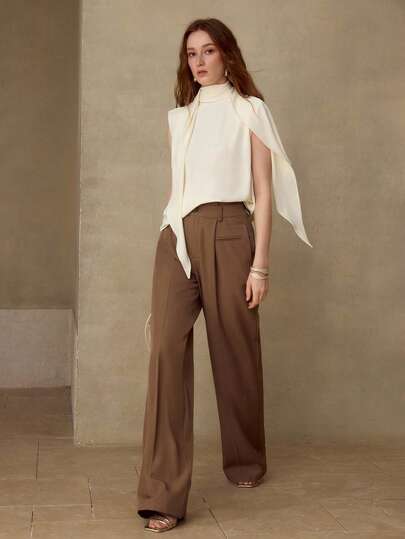 MOTF PREMIUM 优雅垂坠高领宽松衬衫，春夏款