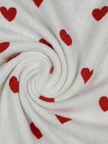 Resyla Heart Pattern Digital Print Fashionable Minimalist Women's Cropped Tank Top, Gift For Friends - White - View 4