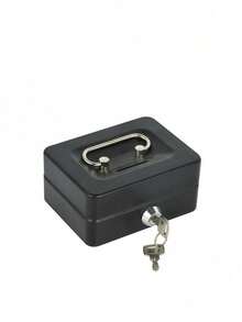 Home Money With Lock - Medium Steel Cash Box Includes Money Tray, Secure Storage For Bills, Coins & Valuables - Black - View 8