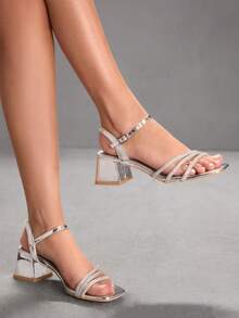 CUCCOO SZL Women's High Heeled Sandals, Suitable For Daily Wear Valentine's Day - Silver - View 5