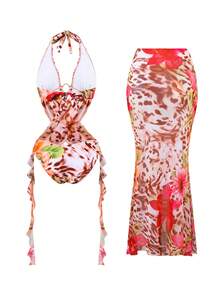 SHEIN Swim Oasis Bộ đồ bơi 3 món cỡ lớn dành cho nữ, thiết kế tối giản, phù hợp mặc hàng ngày và đi nghỉ mát mùa hè. - Nhiều màu - Xem 2