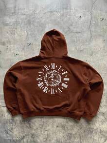 Manfinity Dauomo Men's Casual Long Sleeve Hooded Zip-Up Jacket With Pockets - Red - View 4