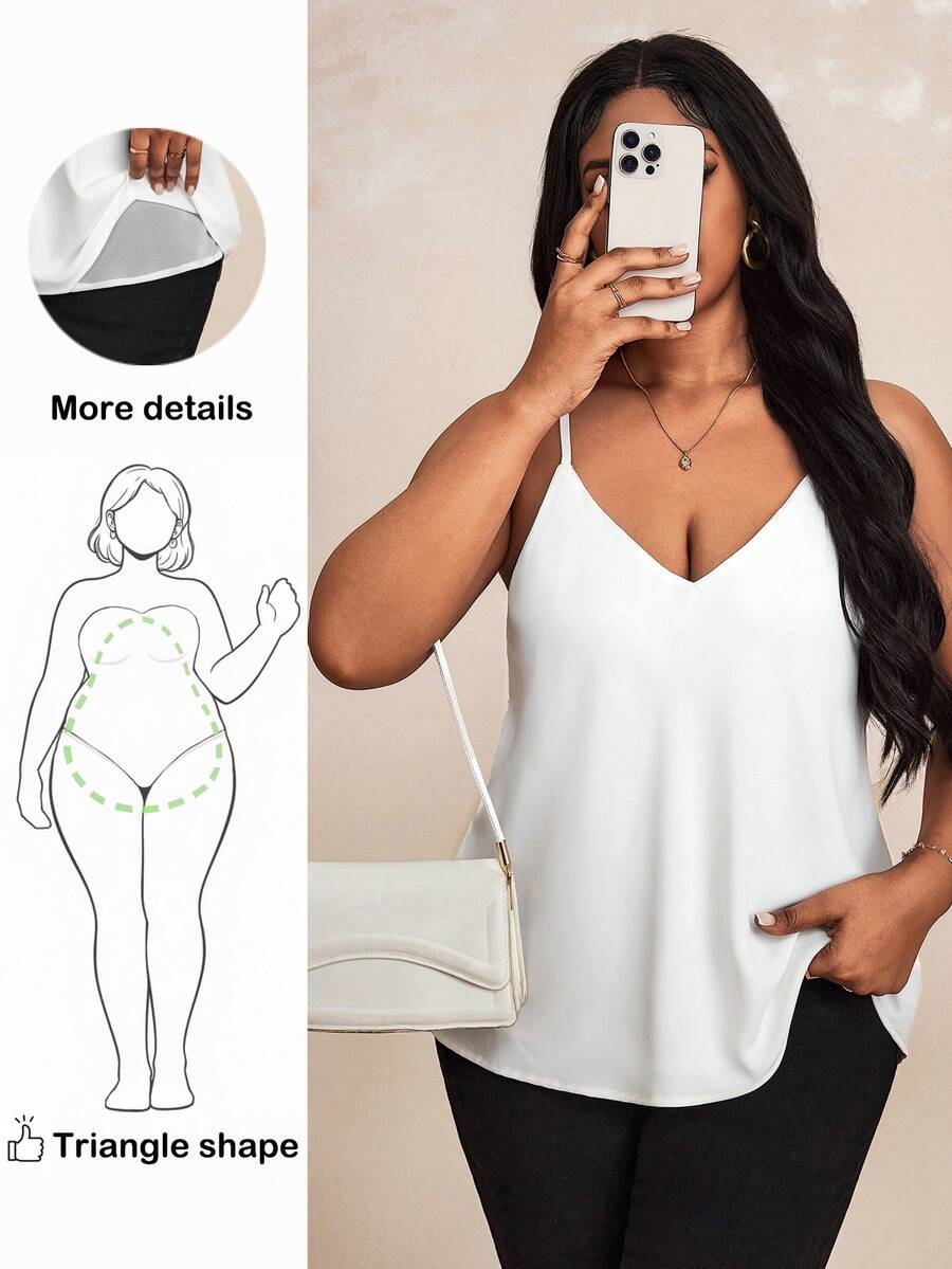 Truni 大尺碼純色背心上衣 - 白色 - 查看 1