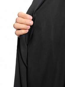 Airlisse 女士新款长款黑色风衣，领口铆钉装饰，休闲机车风，春夏款 - 黑色 - 查看 8