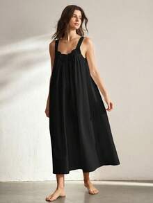 Ocili Women's Solid Color Sleeveless Casual Dress - Black - View 4