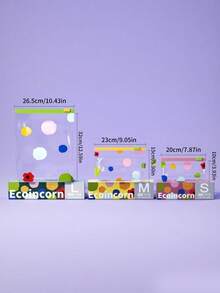 Joivida 1套共50个：20个小号、20个中号和10个大号包装袋。加厚阀门袋，专为厨房和冰箱储存设计，带拉链，容量大。 - 彩色 - 查看 18