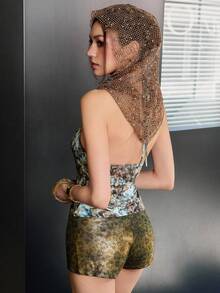 Rina Fox 女士叶子吊带深V性感修身吊带衫 - 彩色 - 查看 3