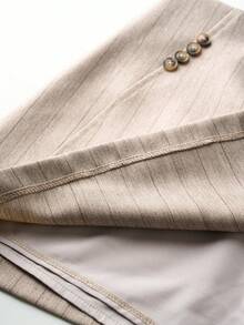 Airaco Women's Button Design Casual Skirt Shorts With Lining - Camel - View 7