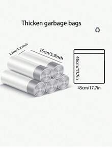 15Pcs/75pcs/Pack Thick Extra Large Drawstring Trash Bags, White Handles, Suitable For Kitchen, Office, Bedroom, Bathroom 4 Gallon Trash Cans, Convenient To Carry (Also Available In 15pcs/1 Roll Trial Pack),Kitchen,Bathroom,Home,Household Suppliers - Multicolor - View 3