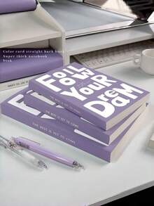 An Ultra-Thick, Ultra-Thick Notebook With Horizontal Lines, A Memo Book/Thick White Pages/Blank Paper Book Suitable For Use As A Memo Pad, Shorthand Notebook, Or Sketchbook. - Pink - View 2