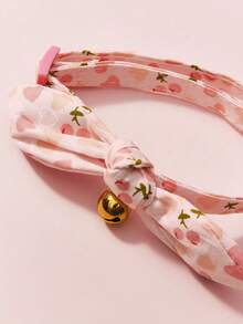 PETSIN Adjustable Detachable Rabbit Ear Pet Collar With Heart Pattern Cute Style Soft Comfortable Lightweight Breathable Durable Pet Accessory Perfect For Valentine's Day Daily Wear Photo Props Suitable For Small Dogs And Cats