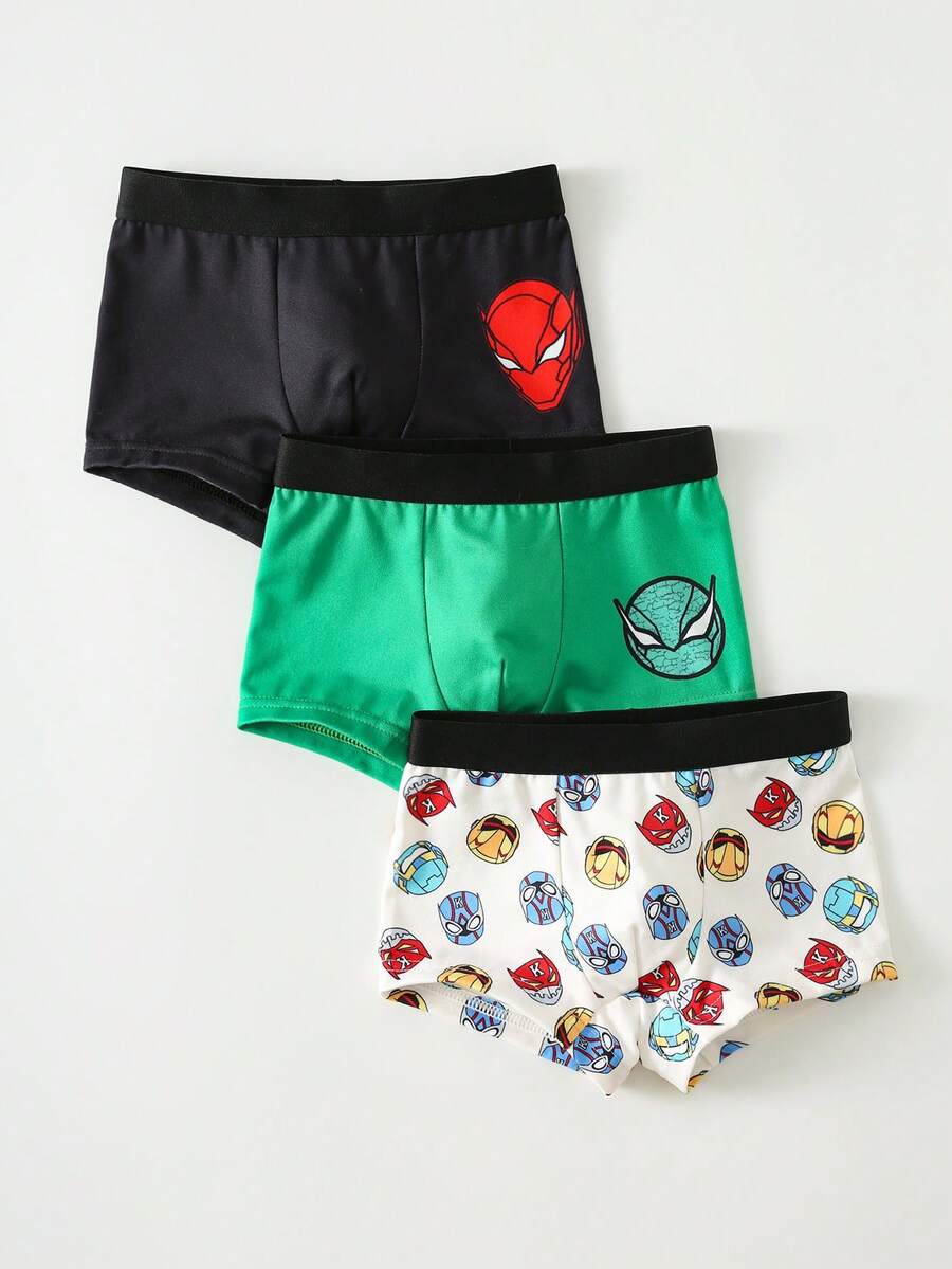 SHEIN 3条装 男童卡通印花三角内裤
