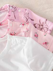 Souflis Souflis 6件套新生女婴可爱碎花圆领短袖上衣和短裤套装，优雅春夏款 - 彩色 - 查看 5