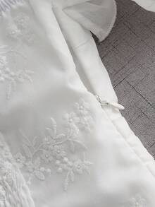 GlowEve New Women's White Embroidered Ruffle Off-Shoulder Top - White - View 3