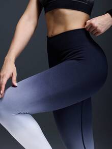 Powerista 渐变印花高腰无缝打底裤 - 黑色 - 查看 7