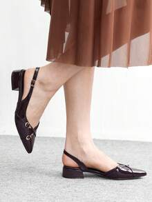 CUCCOO BIZCHIC New Design Pointed Toe Minimalist Commuting Stylish Flats Valentine's Day - Dark brown - View 3