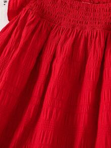 Emery Rose Kids Emery Rose Kids Gaun Mini Lengan Pendek Merah untuk Anak Perempuan, Anak-anak - Merah - View 4