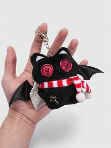 Kawaii 1个可爱黑猫波点零钱包，小型卡片收纳袋，可用作吊坠装饰品 - 多色1 - 查看 5