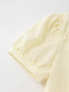 Lyxana Women's Solid Color Waist Gathered A-Line Dress, Elegant For Holiday, Commute, Fashion, Valentine's Day, Date, French Street Style, Vintage, Versatile Party Wear, Early Spring/Spring-Summer, New Arrival, Midi Length, Light Yellow - Light Yellow - View 4