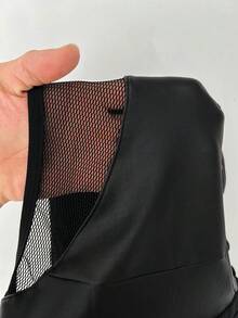 Whyspr 大码女式黑色性感镂空系带休闲时尚年轻弹力针织百搭舒适打底连衣裙，适合社交活动和节日穿着的性感正式礼服 - 黑色 - 查看 7