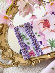 SHEIN Đầm dài tay in hình chim hồng hạc cho bé gái, kiểu dáng đi nghỉ mát, mùa thu. - Màu tím - Xem 3