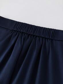 Franclia Women's Striped Shirt And Asymmetric Ruffle Skirt Pants, Elegant 2-Piece Suit Set - Navy Blue - View 6