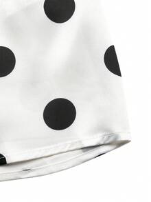 GlowEve 优雅通勤波点印花泡泡袖连衣裙