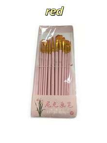 12支装艺术家画笔套装 - 适用于丙烯颜料、油画颜料、水彩颜料、面部彩绘、美甲、细节绘画和岩画，经久耐用，易于使用，可作为礼物，用途广泛，适合返校季和学习用品。 - 彩色 - 查看 7