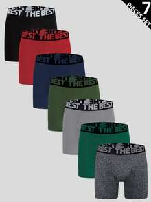 7pcs/Set Men's Letter Waistband Briefs - Multicolor - View 1
