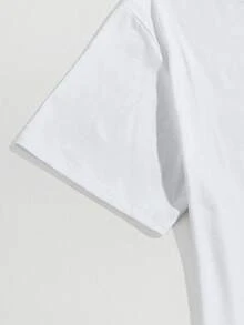 Manfinity Hypemode Valentine's Day Men's Casual Letter Graphic Round Neck Short Sleeve T-Shirt, Summer His And Her Shirts Couple Twinning Outfits Couple Tshirt Couple Clothes Set Couple Matching Shirt - White - View 5