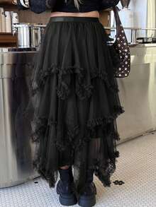 DAZY Women's Elegant Black Skirt - Black - View 7