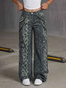 Jeanoix Quần jeans ống đứng phong cách Gothic cổ điển dành cho nữ - Nhiều màu - Xem 4