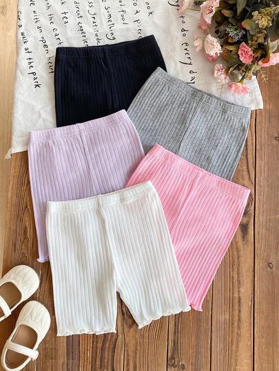 SHEIN 5件套 女童纯色修身休闲打底裤