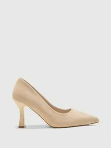 CUCCOO BIZCHIC 女士米色优雅尖头金字塔跟浅口鞋，适合夏季毕业典礼、舞会、度假等场合，兼具优雅基础款、商务休闲和商务时尚风格。春季鞋履，春假和复活节皆宜。 - 米色 - 查看 2