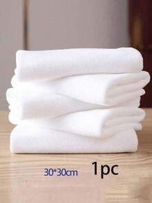 简约白色面巾，酒店专用无绒毛巾，柔软吸水面巾，浴室用品 - 白色 - 查看 4