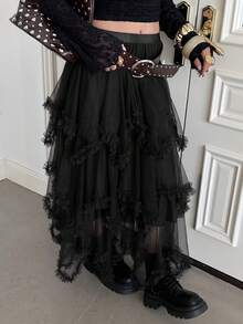 DAZY Women's Elegant Black Skirt - Black - View 5