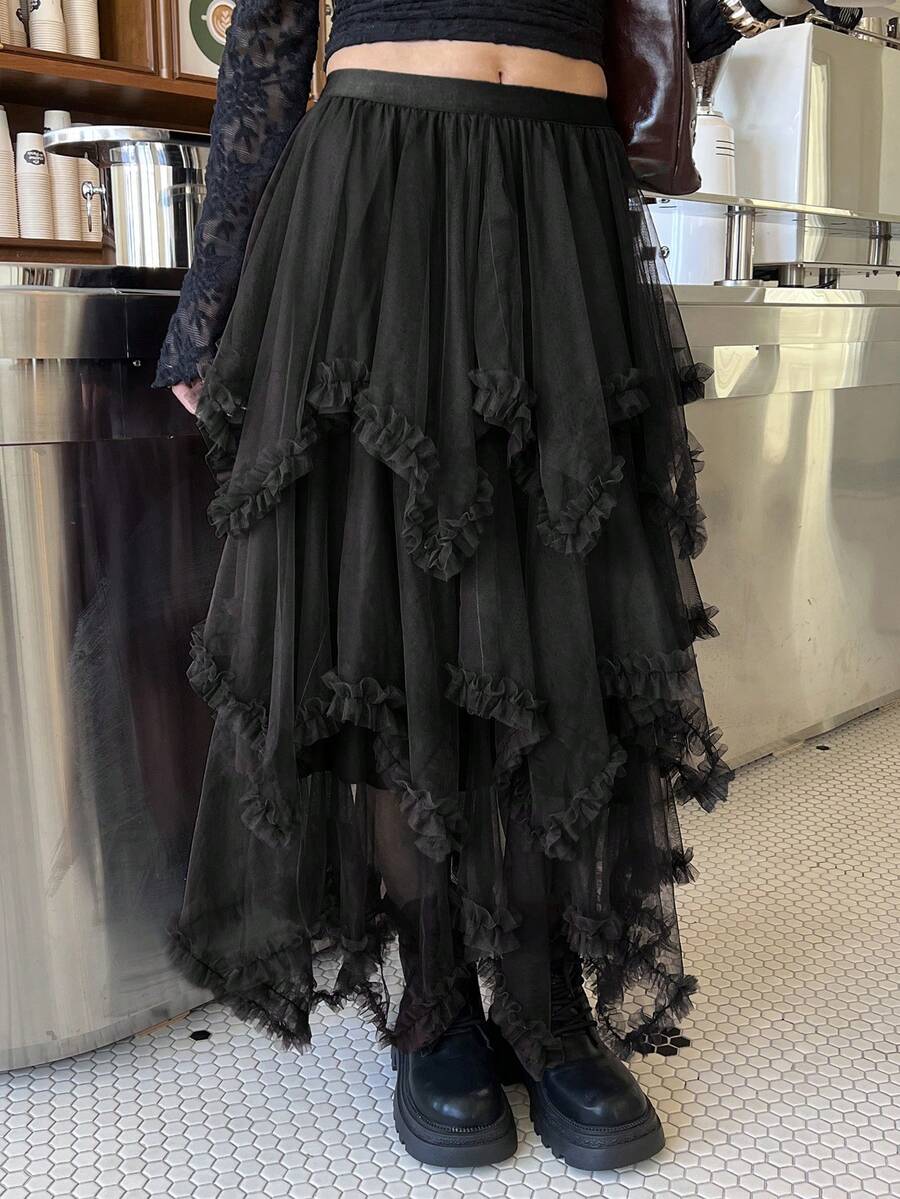 DAZY Women's Elegant Black Skirt - Black - View 1