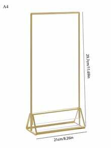 1 Stück goldfarbener transparenter Acryl Tischkartenhalter. Goldfarben beschichteter Rand, beidseitig nutzbarer Menüständer. Acryl Fotorahmen, geeignet für: Hochzeit, Getränke, Restaurant, Bankettbeschilderung, Preisschilder, Rezeptkarten-Präsentation im Geschäft. (Produkt mit Schutzfolie) - Verschiedenfarbig - Übersicht 15