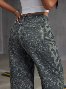 Jeanoix Quần jeans ống đứng phong cách Gothic cổ điển dành cho nữ - Nhiều màu - Xem 5