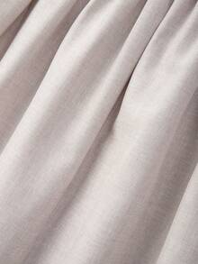 Franclia 女士法式优雅时尚休闲度假纯色弹力腰纽扣前开襟不对称褶皱A字裙，适合海滩度假，修身优雅半身裙，A字裙，喇叭裙休闲度假百搭女裙，2026新款半身裙，夏季度假套装半身裙，春季套装半身裙，波西米亚风夏季半身裙，希腊度假套装，职业装女装，棉布女装，优雅婚纱半身裙，仿亚麻面料半身裙，正式女士半身裙 - 淺灰色 - 查看 9